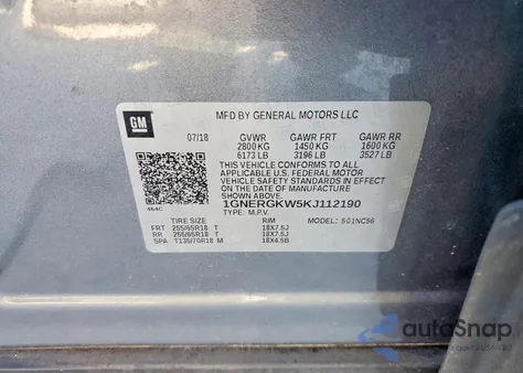 2019 Chevrolet Traverse Lt from USA, damaged, VIN 1GNERGKW5KJ112190